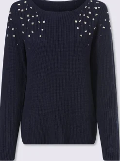 Pull pierres brillantes fantaisie devant