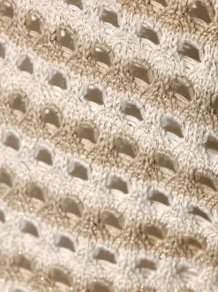 Pull polo léger à motif rayé et ajouré