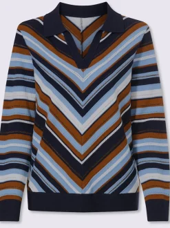 Pull polo tricot ajouré