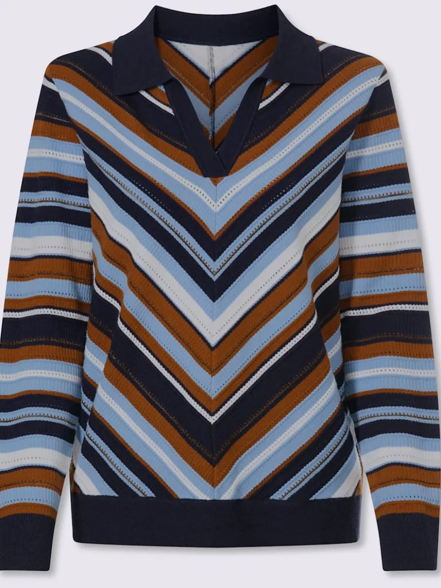 Pull polo tricot ajouré