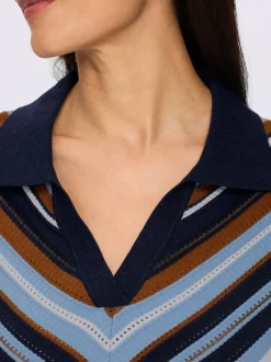 Pull polo tricot ajouré