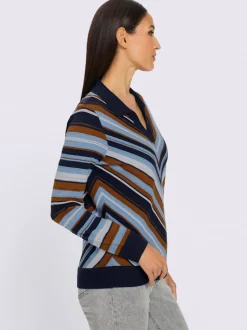 Pull polo tricot ajouré
