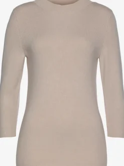 Pull près du corps à encolure haute et manches 3/4