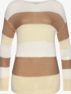 Pull à rayures avec manches longues et finitions côtelées