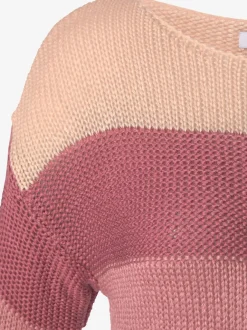 Pull à rayures avec manches longues et finitions côtelées
