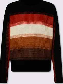 Pull à rayures grosses mailles tendance