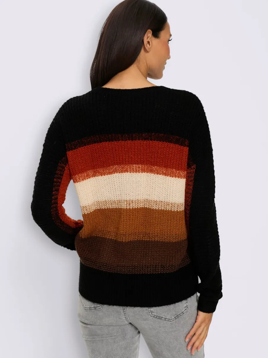 Pull à rayures grosses mailles tendance