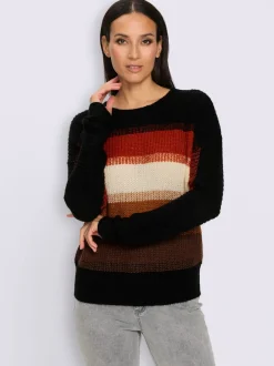 Pull à rayures grosses mailles tendance