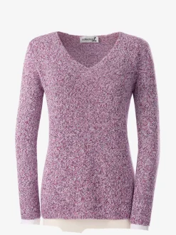 Pulls femmes à col en v et manches longues doux