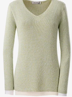 Pulls femmes à col en v et manches longues doux