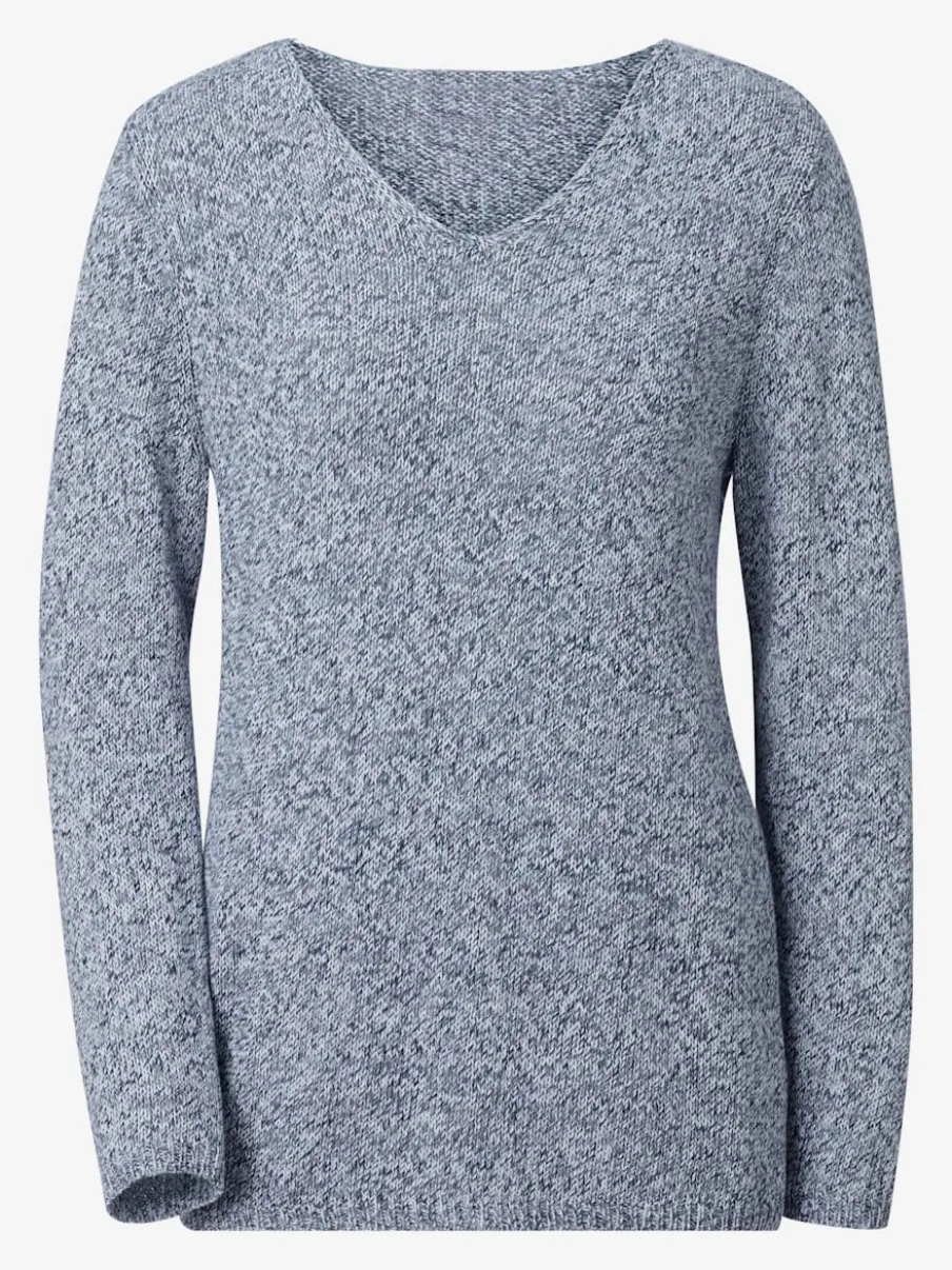 Pulls femmes à col en v et manches longues doux