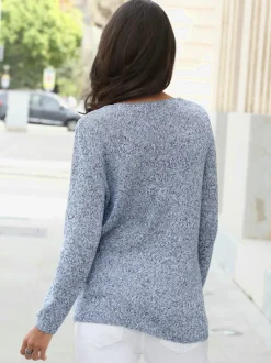 Pulls femmes à col en v et manches longues doux