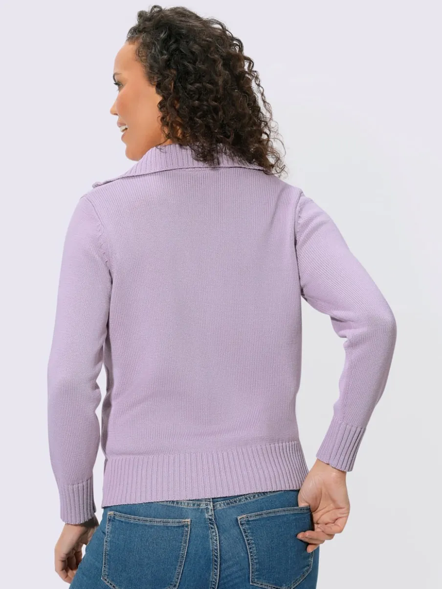 Pull sport avec col montant et manches longues côtelées