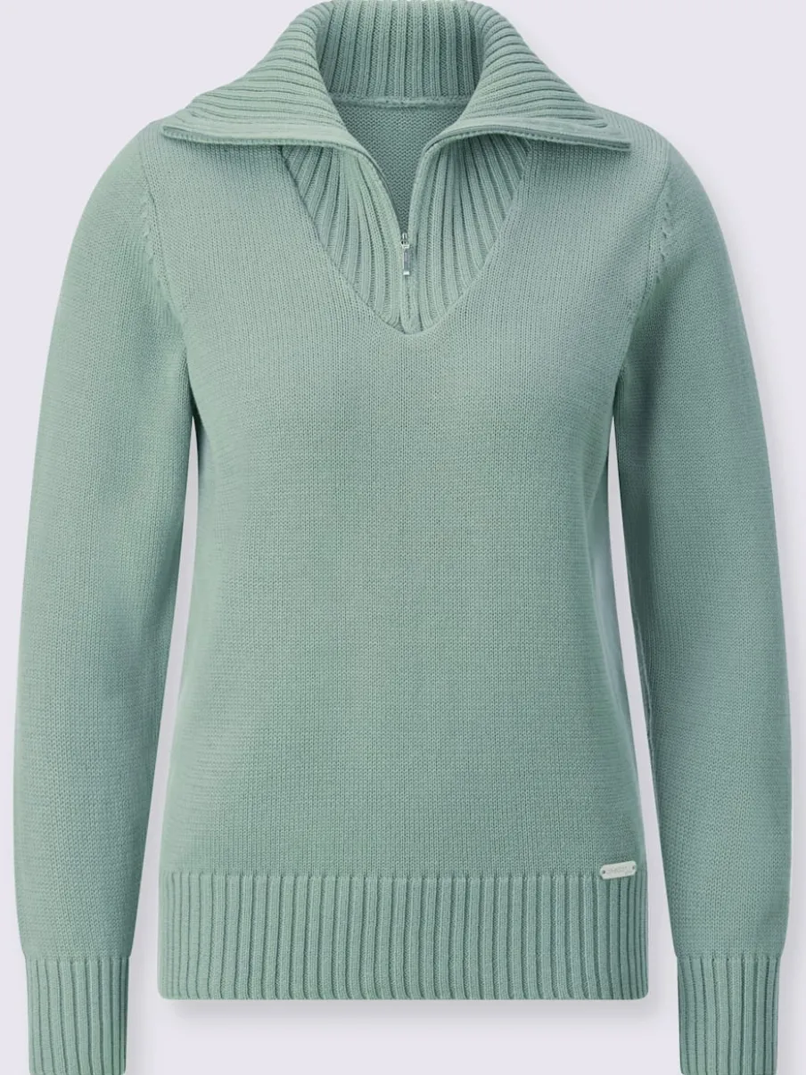 Pull sport avec col montant et manches longues côtelées