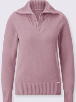 Pull sport avec col montant et manches longues côtelées