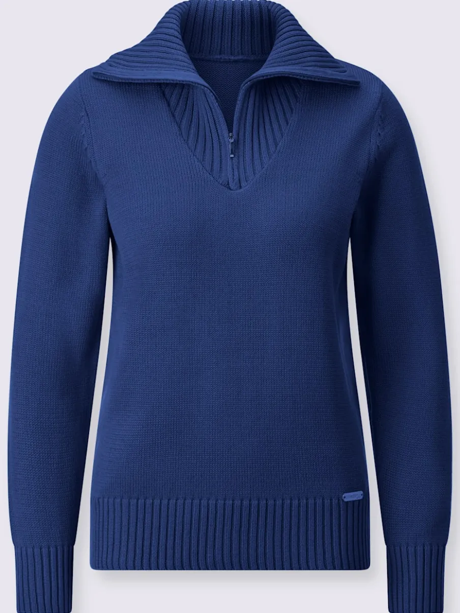 Pull sport avec col montant et manches longues côtelées