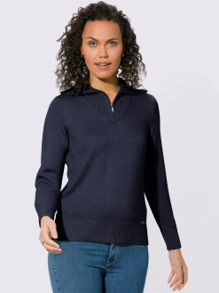 Pull sport avec col montant et manches longues côtelées
