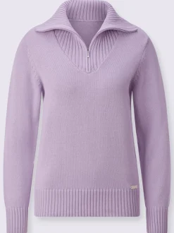 Pull sport avec col montant et manches longues côtelées