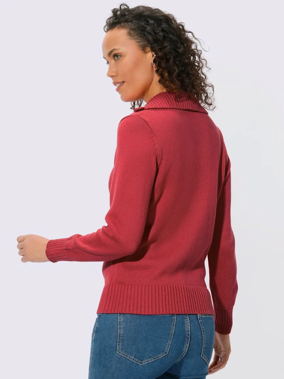 Pull sport avec col montant et manches longues côtelées