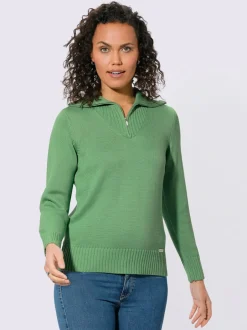 Pull sport avec col montant et manches longues côtelées