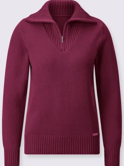 Pull sport avec col montant et manches longues côtelées