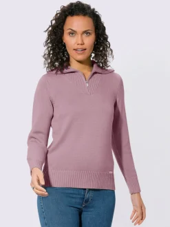 Pull sport avec col montant et manches longues côtelées