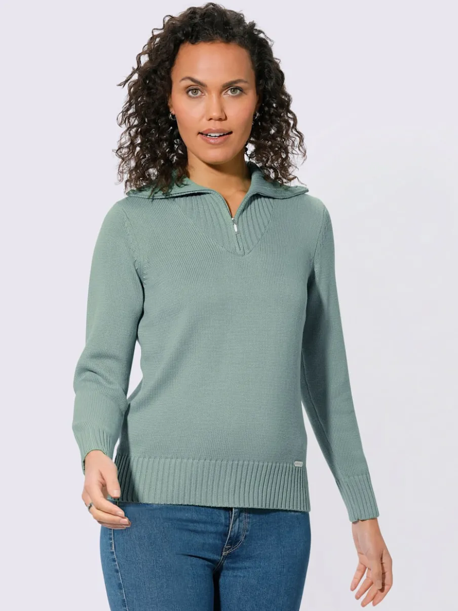 Pull sport avec col montant et manches longues côtelées