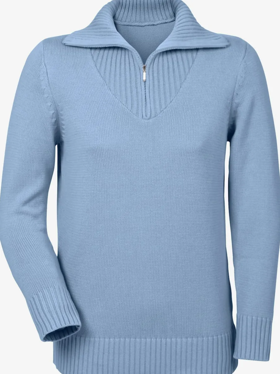 Pull sport avec col montant et manches longues côtelées