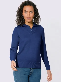 Pull sport avec col montant et manches longues côtelées