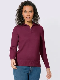 Pull sport avec col montant et manches longues côtelées