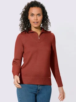 Pull sport avec col montant et manches longues côtelées