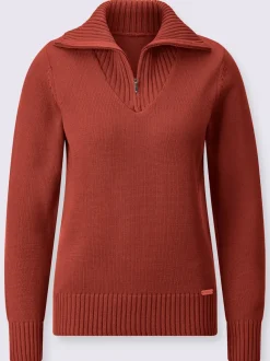 Pull sport avec col montant et manches longues côtelées