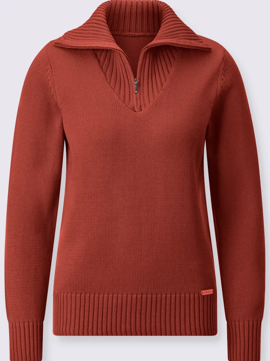 Pull sport avec col montant et manches longues côtelées