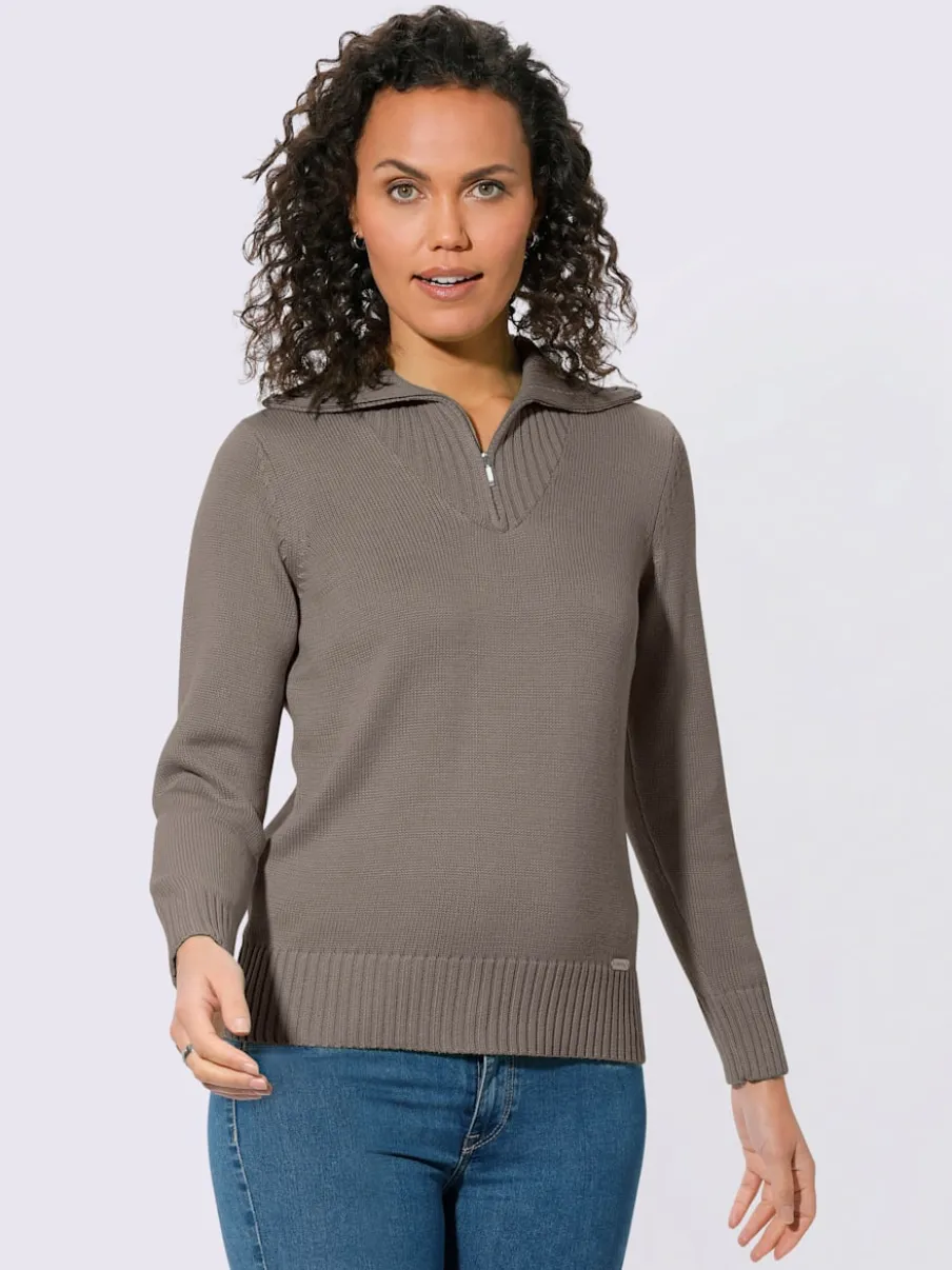 Pull sport avec col montant et manches longues côtelées