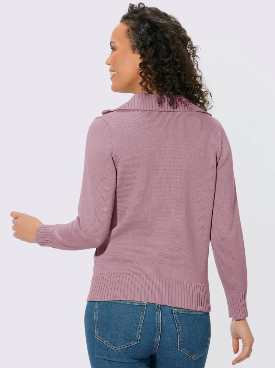 Pull sport avec col montant et manches longues côtelées