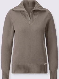 Pull sport avec col montant et manches longues côtelées