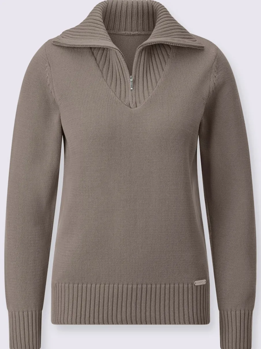 Pull sport avec col montant et manches longues côtelées