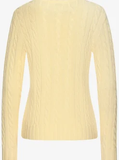 Pull torsadé à encolure ronde avec manches longues et bords-côtes