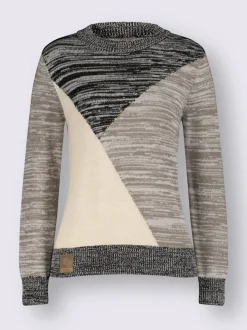 Pull tricot à col montant et manches longues côtelées