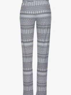 Pyjama avec haut uni et pantalon à motifs