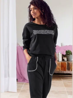 Pyjama avec imprimé texte devant