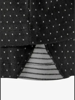 Pyjama court au design noir et blanc