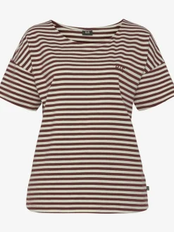 Pyjama court à rayures en fils teintés