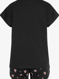 Pyjama court t-shirt de nuit à manches courtes et inscription