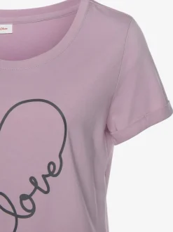Pyjama court t-shirt à encolure ronde et manches courtes avec revers aux ourlets