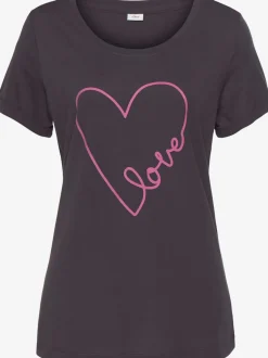 Pyjama court t-shirt à encolure ronde et manches courtes avec revers aux ourlets