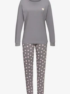 Pyjama long avec motif cœur