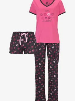 Pyjama 3 pièces : t-shirt, pantalon, short