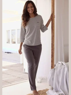Pyjama à rayures en fils teintés