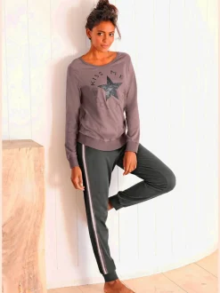 Pyjama sport décontracté à imprimé devant